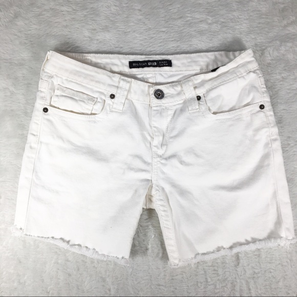 Big Star Pants - Big Star Rikki Low Rise White Cutoff Jean Shorts
